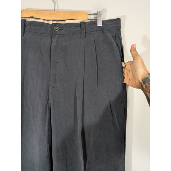 Tommy Bahama Mens Charcoal Silk Blend Straight Leg Pants Sz 36 Lightweight Relax - Picture 5 of 9